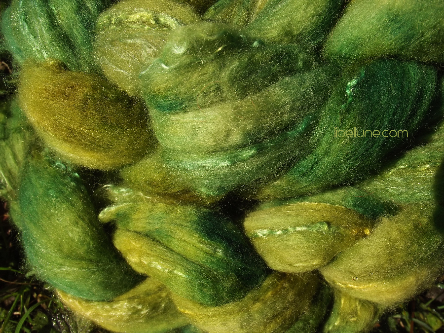 teinture "greenman" sur mérinos et soie